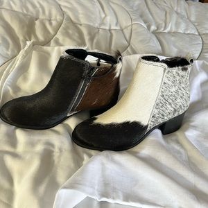 MYRA fur/leather Neon Moon ankle boots. Multi colors. New with bag. No box.